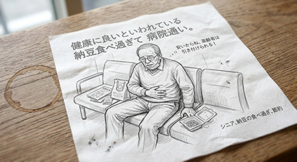 納豆の食べ過ぎで病気の高齢者
