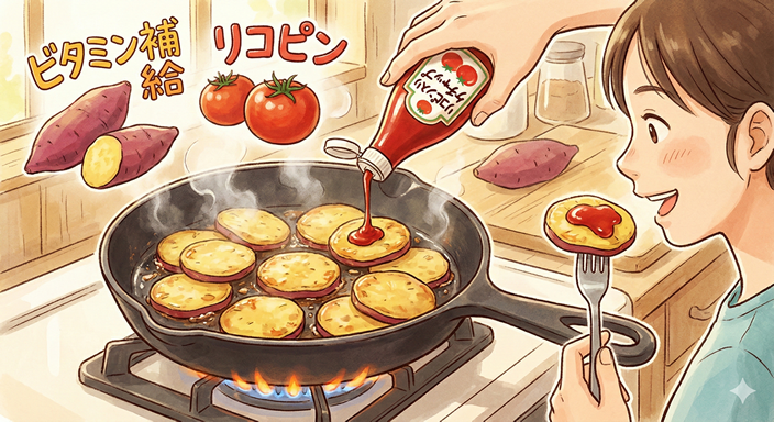 リコピン入りトマトケチャップが老化防止に役立つ図