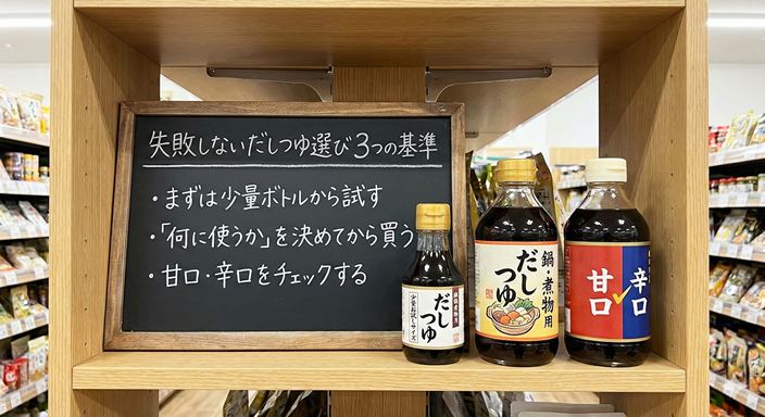 失敗しないだしつゆ選び3つの基準の画像
