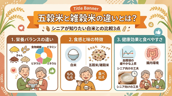 五穀米と雑穀米の違いとは？バナー画像